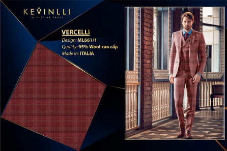 ML661/1 Vercelli CXM - Vải Suit 95% Wool - Đỏ Caro